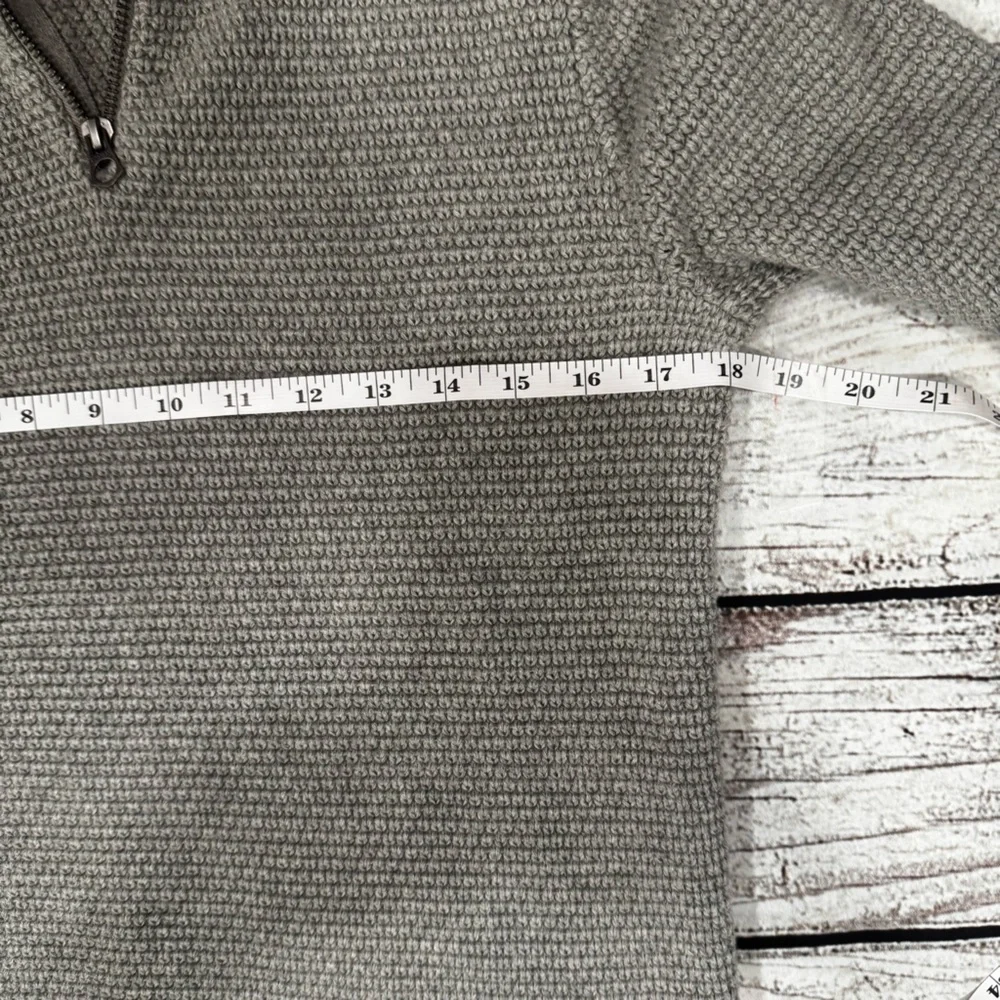 J.Crew‎ Men’s Gray Quarter Zip Waffle Knit Sweater | Business Casual 100% Cotton